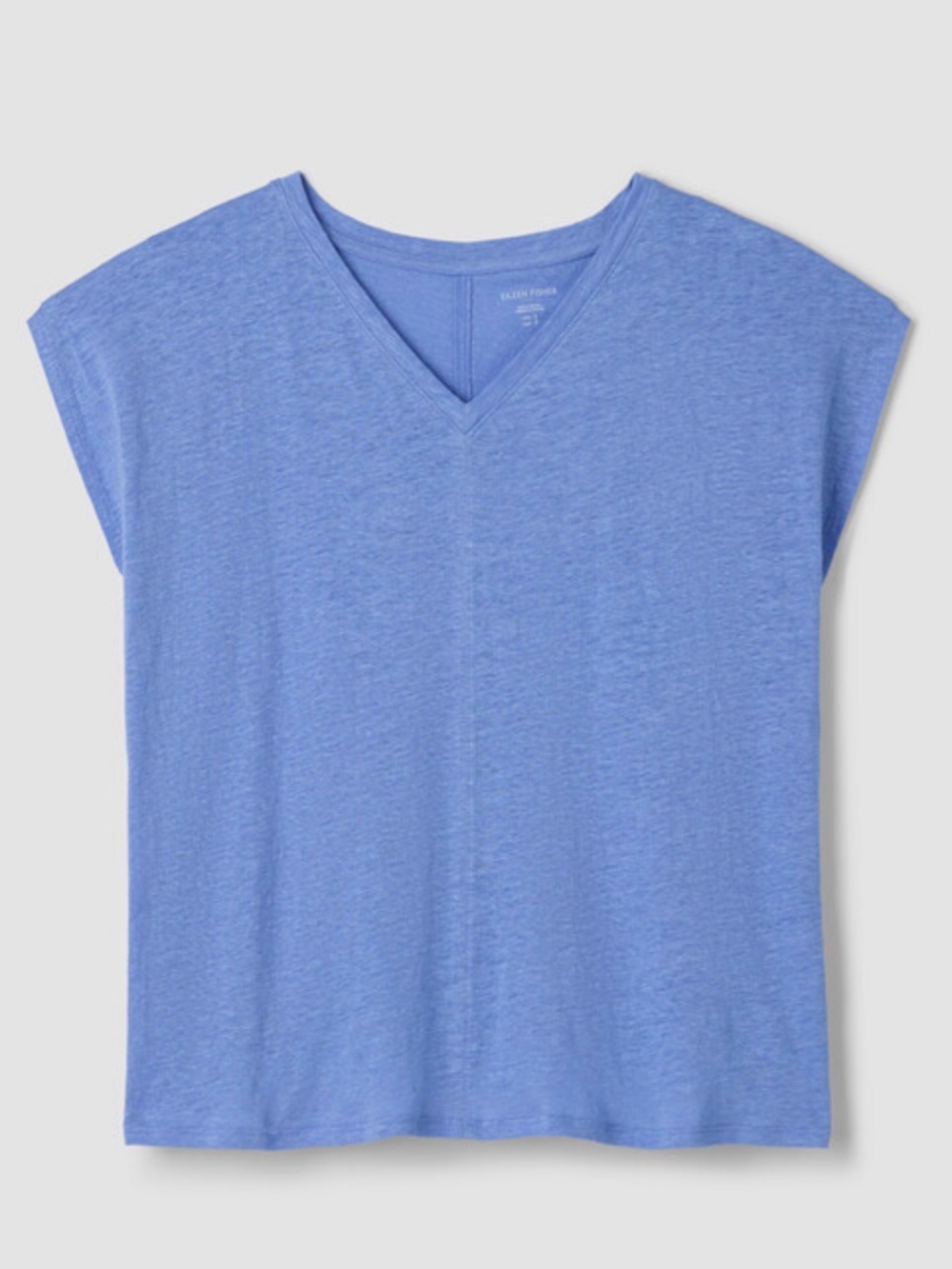 Eileen Fisher Organic Linen Jersey V-Neck Tee Size S